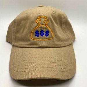 Khaki Dad hat with money bag logo